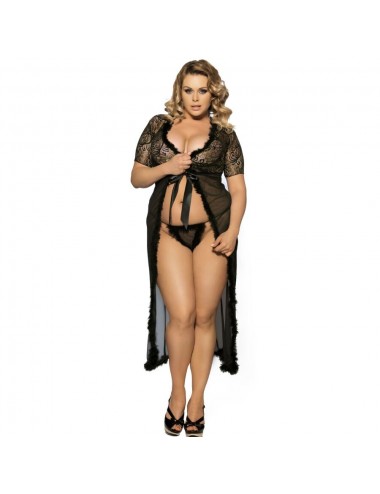 LINGERIE QUEEN PEIGNOIR CON PELLICCIA TAGLIA COMODA