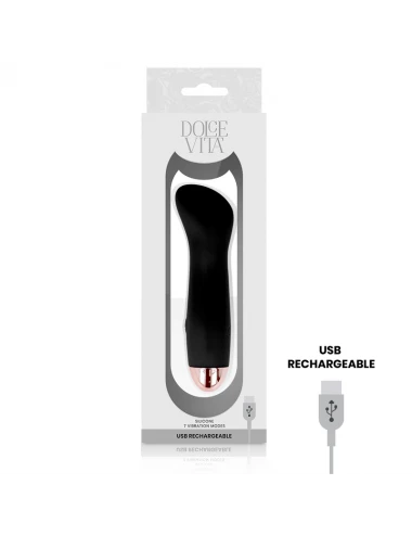 VIBRATORE RICARICABILE DOLCE VITA ONE BLACK 10 VELOCITÀ