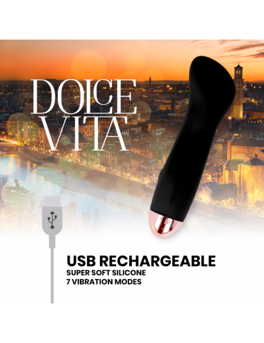 VIBRATORE RICARICABILE DOLCE VITA ONE BLACK 10 VELOCITÀ