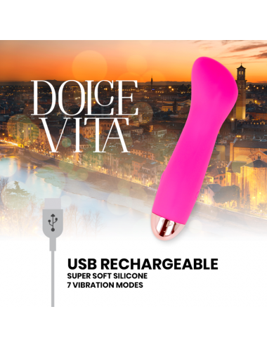 VIBRATORE RICARICABILE DOLCE VITA ONE ROSA 7 VELOCITÀ