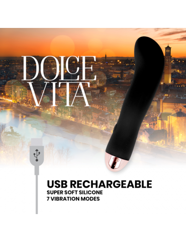 VIBRATORE RICARICABILE DOLCE VITA DUE NERO 7 VELOCITÀ