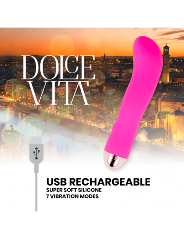VIBRATORE RICARICABILE DOLCE VITA ROSA A 7 VELOCITÀ