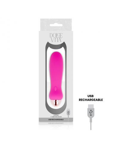 VIBRATORE RICARICABILE DOLCE VITA CINQUE ROSA 7 VELOCITÀ