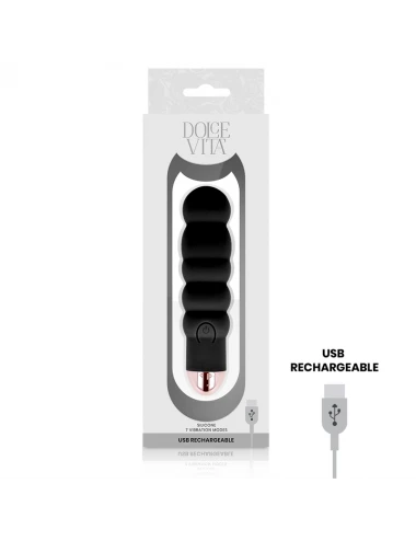VIBRATORE RICARICABILE DOLCE VITA SEI NERO 7 VELOCITÀ