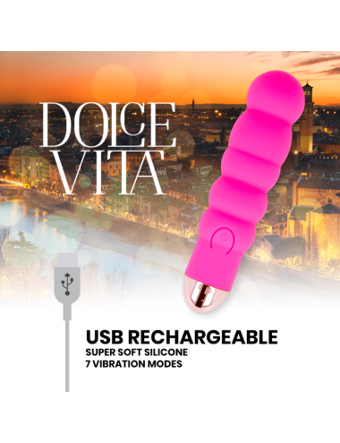 VIBRATORE RICARICABILE DOLCE VITA SEI ROSA 7 VELOCITÀ