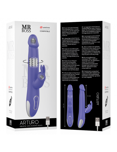 MR BOSS ARTURO VIBRATORE E ROTATORE WATCHME COMPATIBILE CON LA TECNOLOGIA WIRELESS