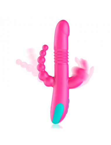 TRIPLA STIMOLAZIONE HAPPY LOKY DONALD: COMPATIBILE CON LA TECNOLOGIA WIRELESS ANALE, G-SPOT E CLITORIDEA WATCHME