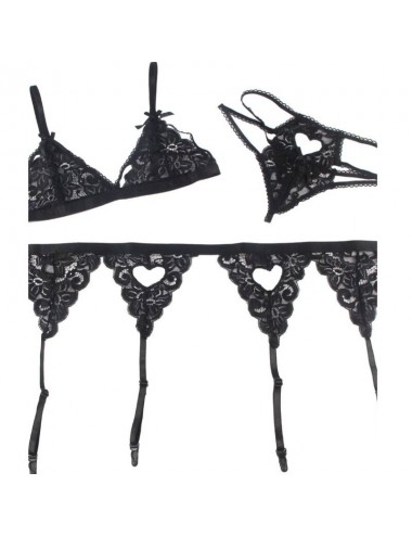 SUBBLIME SET TRE PEZZI BRA+ Reggicalze + PERizoma L/XL