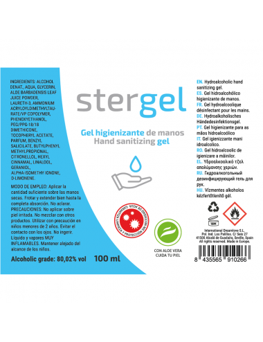 STERGEL HIDROALCOHOLICO DISINFETTANTE COVID-19 100ML