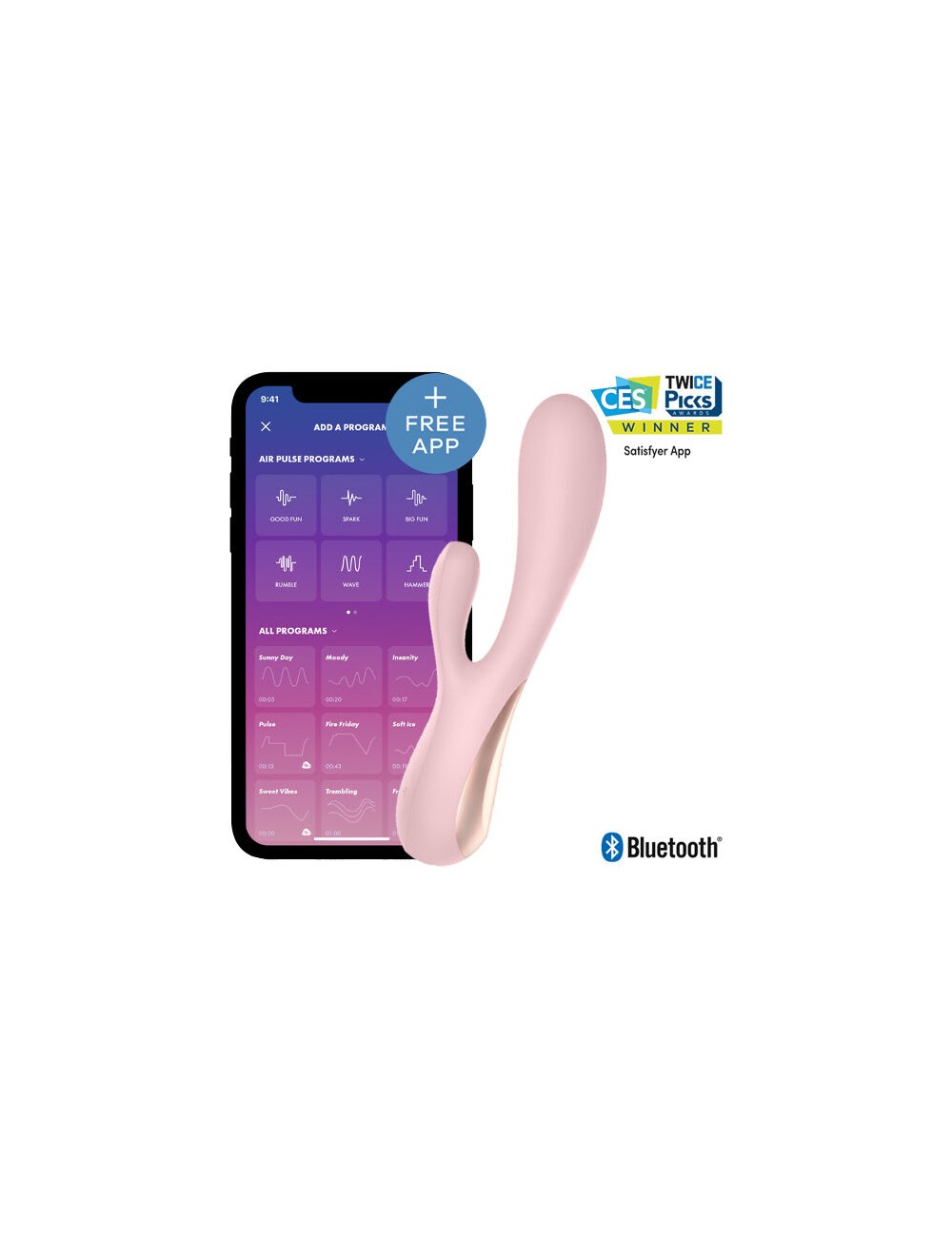 SATISFYER MONO FLEX ROSA CON APP