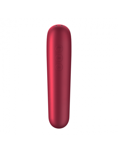 SATISFYER DUAL LOVE VIBRADOR Y SUCCIONADOR CON AIRE PULSADO ROJO