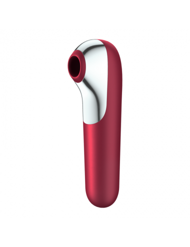 SATISFYER DUAL LOVE VIBRADOR Y SUCCIONADOR CON AIRE PULSADO ROJO