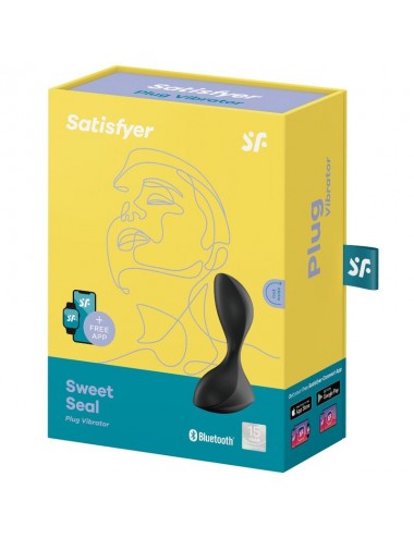 SATISFYER SWEET SEAL VIBRATING PLUG APP - BLACK
