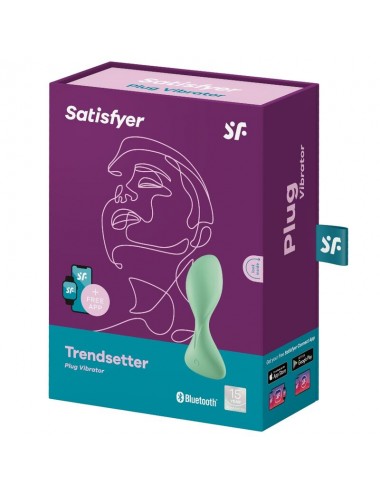 SATISFYER TRENDSETTER VIBRATING PLUG APP - GREEN