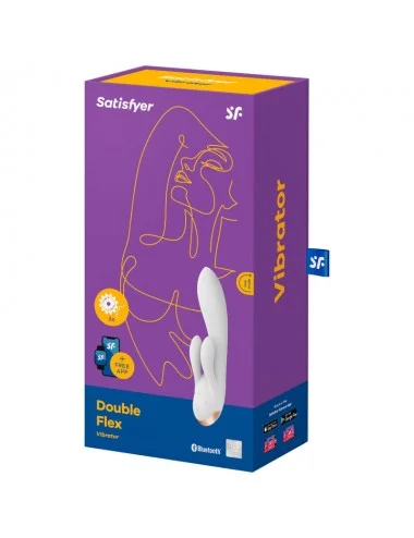 SATISFYER DOUBLE FLEX VIBRATOR APP - WHITE