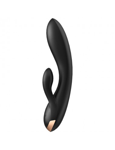 SATISFYER DOUBLE FLEX VIBRATOR APP - BLACK