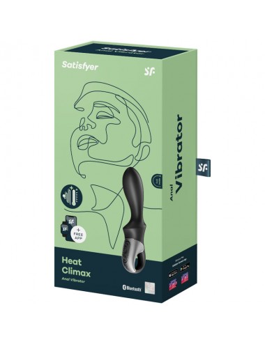 SATISFYER HEAT CLIMAX ANAL VIBRATOR APP - BLACK