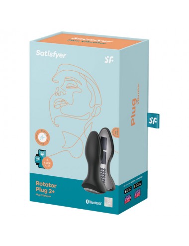 SATISFYER ROTATOR PLUG 2+ VIBRATING PLUG APP - BLACK