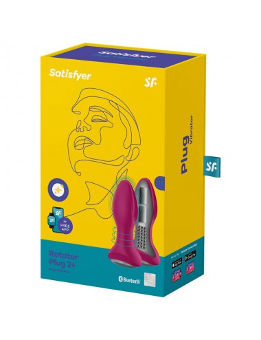 SATISFYER ROTATOR PLUG 2+ VIBRATING PLUG APP - RED