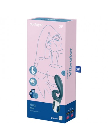 SATISFYER HUG ME RABBIT VIBRATOR APP - BLUE