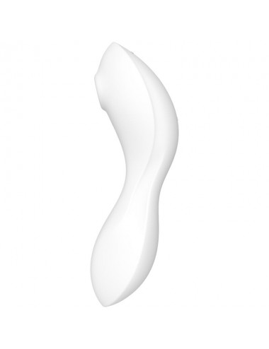 SATISFYER CURVY TRINITY 5 AIR PULSE STIMULATOR & VIBRATOR APP - WHITE