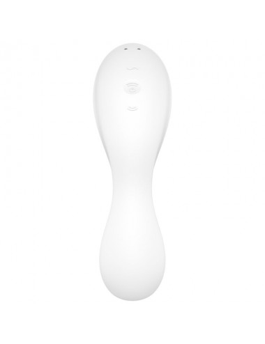 SATISFYER CURVY TRINITY 5 AIR PULSE STIMULATOR & VIBRATOR APP - WHITE