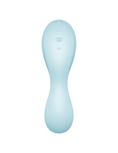 SATISFYER CURVY TRINITY 5 AIR PULSE STIMULATOR & VIBRATOR APP - BLUE