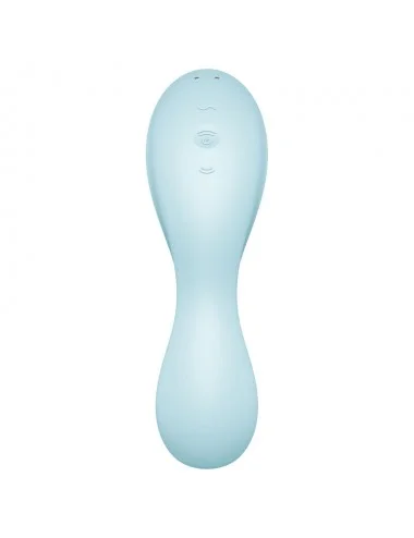 SATISFYER CURVY TRINITY 5 AIR PULSE STIMULATOR & VIBRATOR APP - BLUE