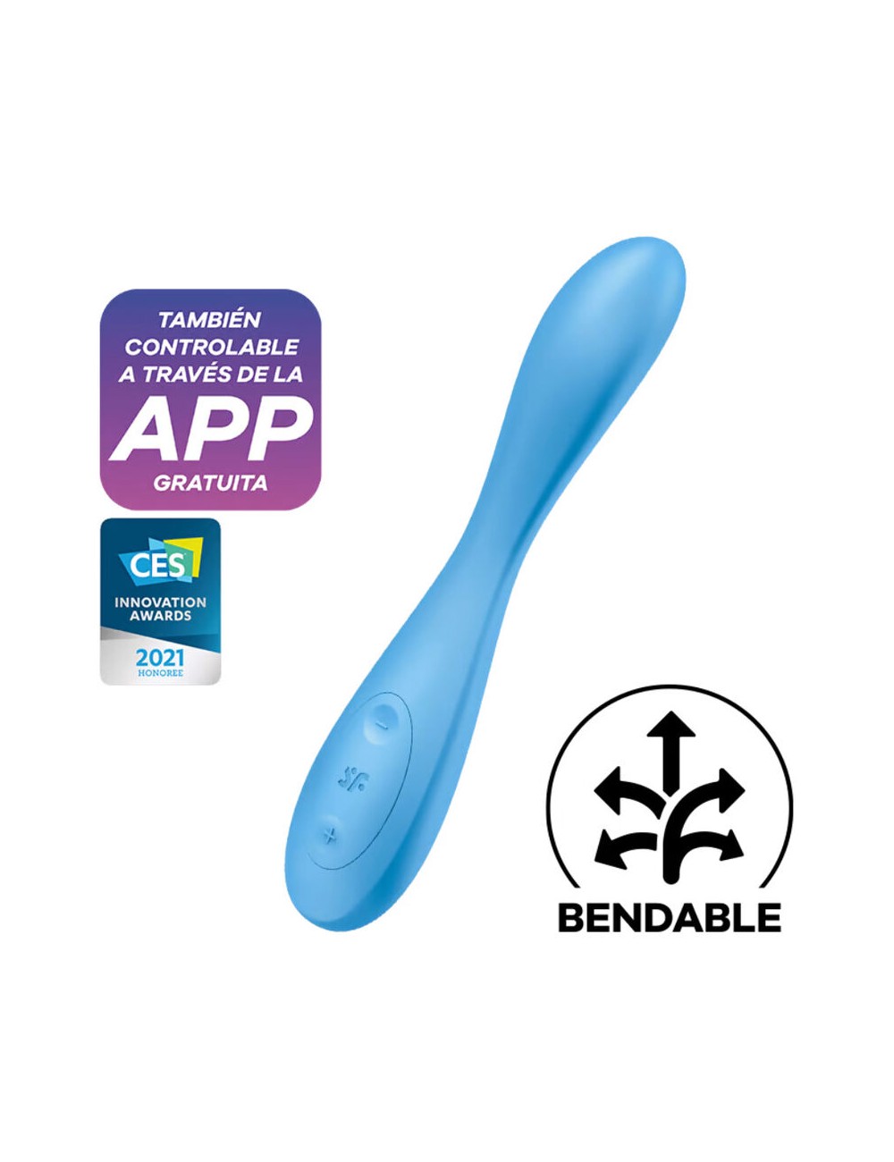 SATISFYER G-SPOT FLEX 4+ MULTI VIBRATOR APP - BLUE SATISFYER G-SPOT FLEX 4+ MULTI VIBRATOR APP - BLUE