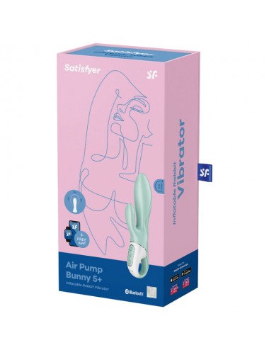 SATISFYER AIR PUMP BUNNY 5+ INFLATABLE RABBIT VIBRATOR APP - GREEN