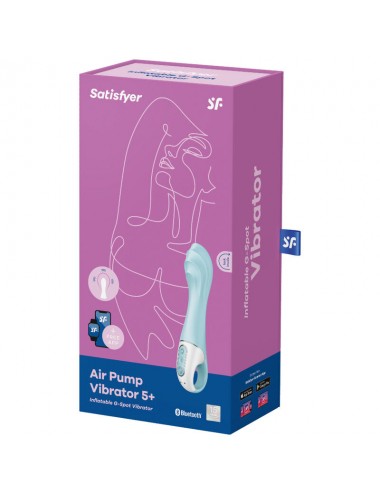 SATISFYER AIR PUMP VIBRATOR 5+ INFLATABLE G-SPOT VIBRATOR APP - BLUE