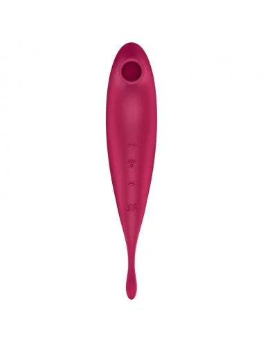 SATISFYER TWIRLING PRO+ AIR PULSE STIMULATOR & VIBRATOR APP - RED