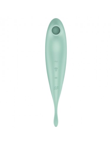 SATISFYER TWIRLING PRO+ STIMOLATORE DI IMPULSI D''ARIA E VIBRATORE APP - VERDE