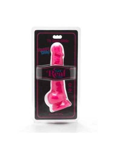 GET REAL - HAPPY DICKS 19 CM CON PALLINE ROSA