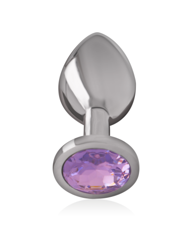 INTENSE - PLUG ANALE IN METALLO ALLUMINIO CON VETRO VIOLA TAGLIA S