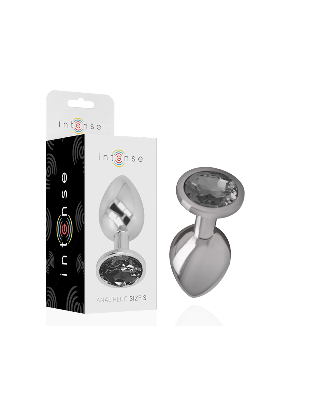 INTENSE - PLUG ANALE IN METALLO ALLUMINIO CON VETRO NERO TAGLIA S INTENSE - PLUG ANALE IN METALLO ALLUMINIO CON VETRO NERO TAGLIA S