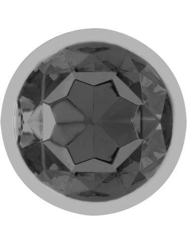 INTENSE - PLUG ANALE IN METALLO ALLUMINIO CON VETRO NERO TAGLIA S