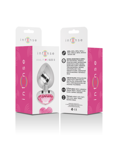 INTENSE - PLUG ANALE METALLO ALLUMINIO CUORE N ROSA TAGLIA S
