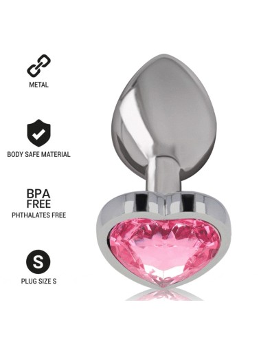 INTENSE - PLUG ANALE METALLO ALLUMINIO CUORE N ROSA TAGLIA S