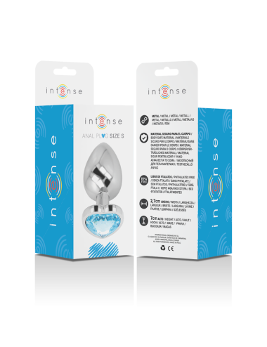 INTENSE - PLUG ANALE METALLO ALLUMINIO CUORE N BLU TAGLIA S