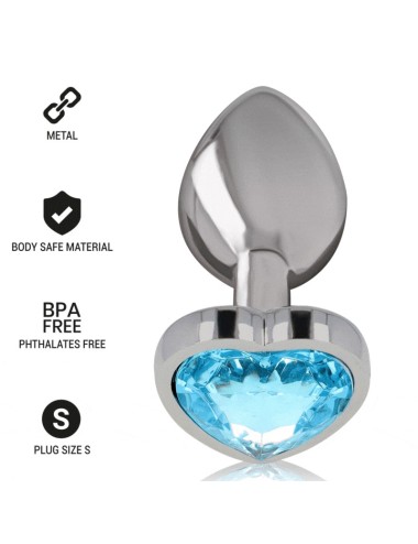 INTENSE - PLUG ANALE METALLO ALLUMINIO CUORE N BLU TAGLIA S