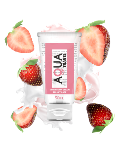 AQUA TRAVEL LUBRIFICANTE A BASE ACQUA GUSTO CREMA FRAGOLA - 50 ML