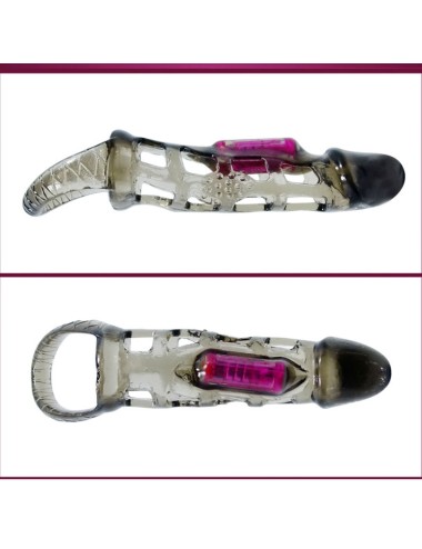 BAILE - MANICOTTO ESTENSIONE PER PENE DA BALLO CON VIBRAZIONE E CINTURINO 13.5 CM