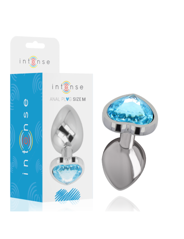 INTENSE - PLUG ANALE METALLO ALLUMINIO CUORE N BLU TAGLIA M