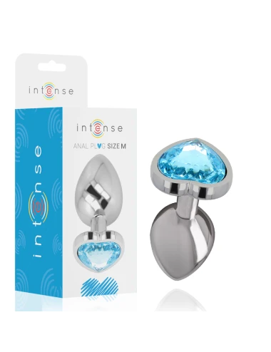 INTENSE - PLUG ANALE METALLO ALLUMINIO CUORE N BLU TAGLIA M