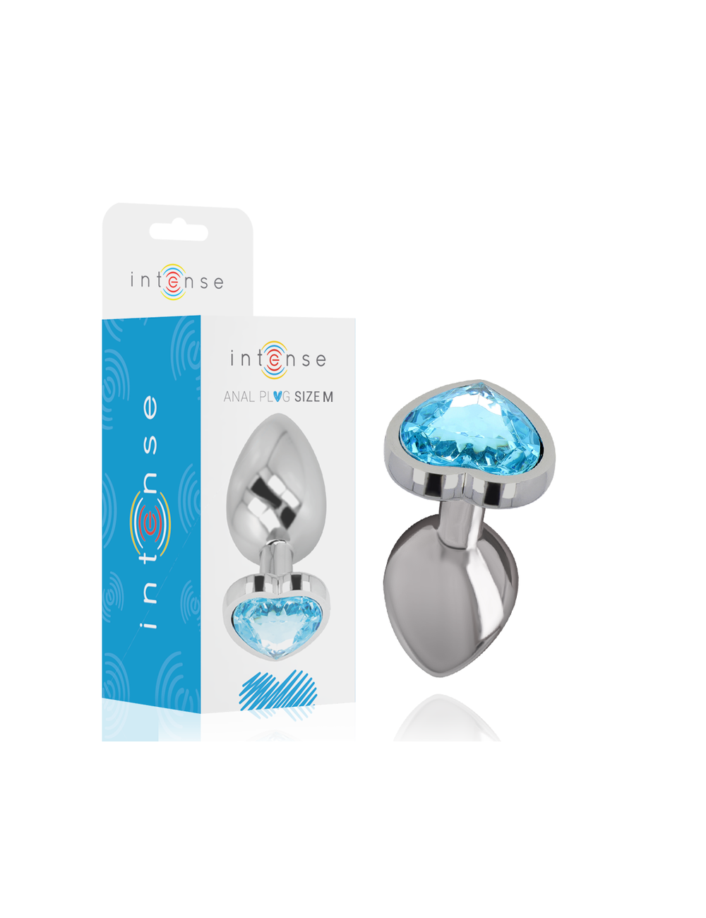 INTENSE - PLUG ANALE METALLO ALLUMINIO CUORE N BLU TAGLIA M