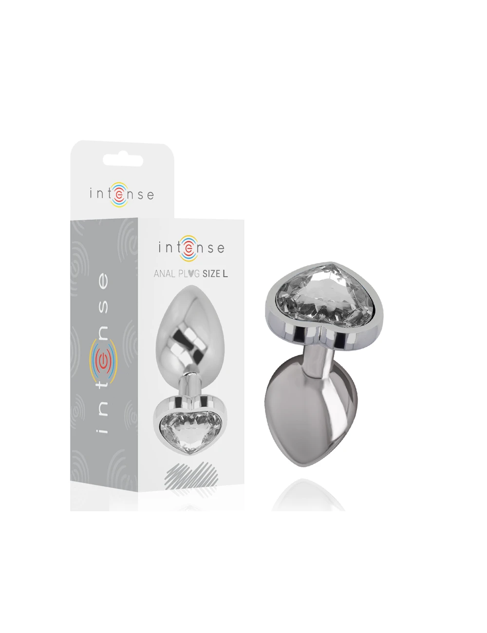 INTENSE - PLUG ANALE IN METALLO ALLUMINIO CUORE BIANCO TAGLIA L INTENSE - PLUG ANALE IN METALLO ALLUMINIO CUORE BIANCO TAGLIA L