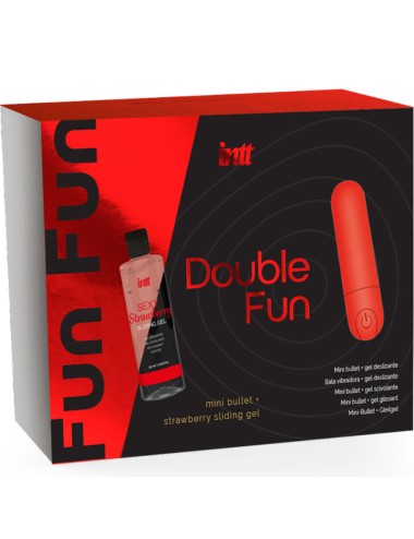 INTT - KIT DOPPIO DIVERTIMENTO CON BULLET VIBRANTE E GEL DA MASSAGGIO ALLA FRAGOLA