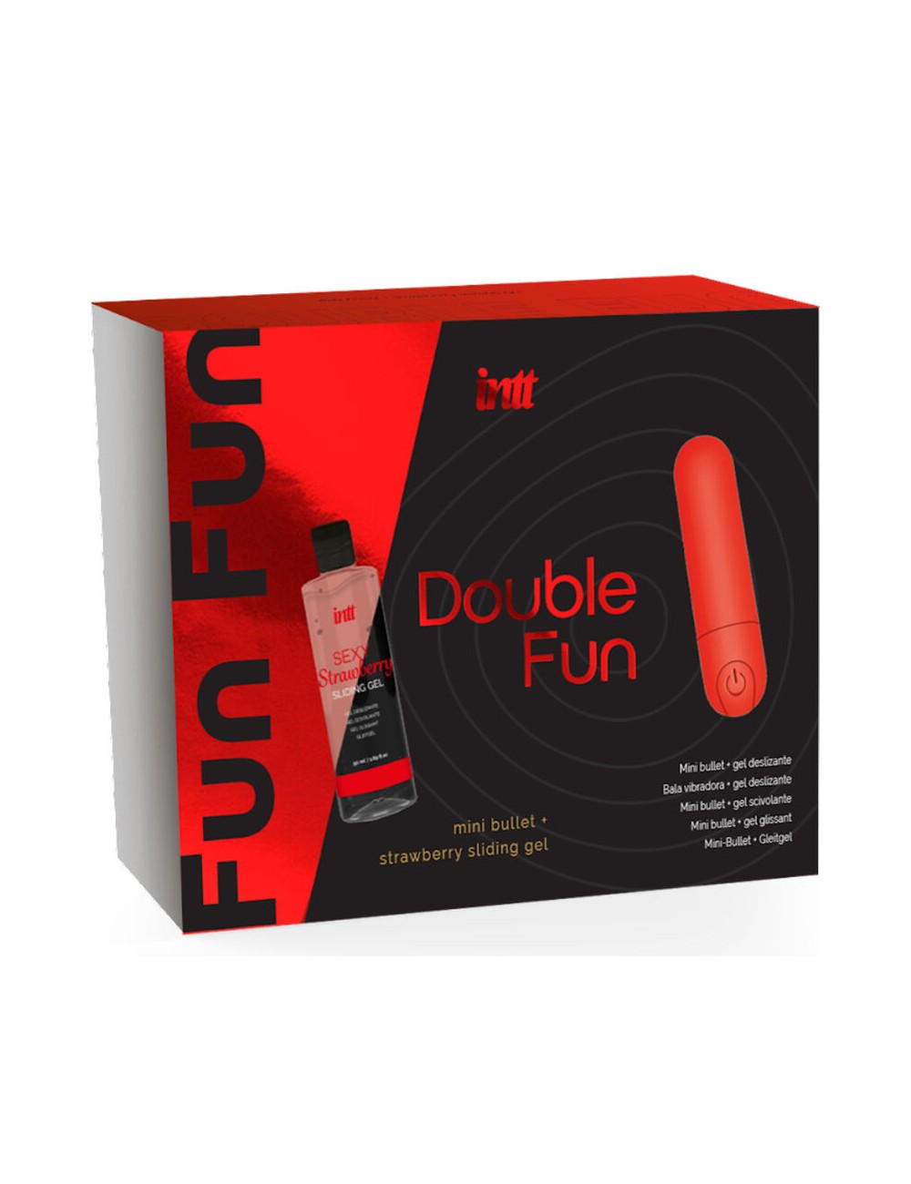 INTT - KIT DOPPIO DIVERTIMENTO CON BULLET VIBRANTE E GEL DA MASSAGGIO ALLA FRAGOLA