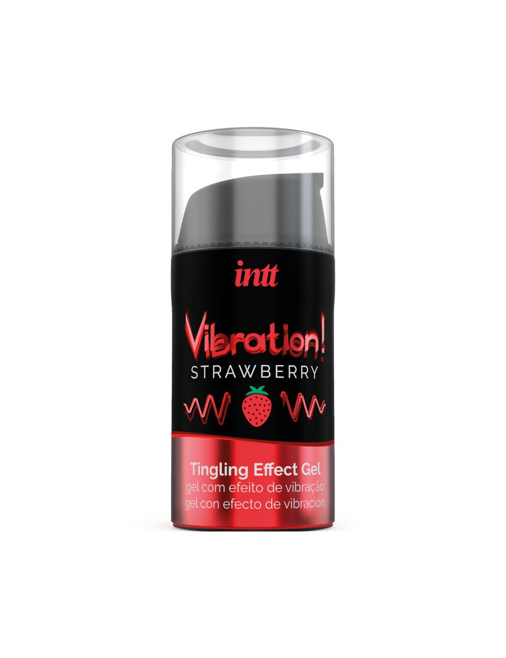INTT - POTENTE STIMOLANTE INTIMO LIQUIDO GEL VIBRANTE FRAGOLA 15ML